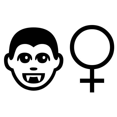 🧛♀ Emoji Domain black and white Symbola rendering